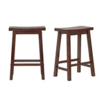 Walnut Finish Saddle Backless Counter Stool (set Of 2) (16.33 In. X 24 H) New. Price: $102.94.