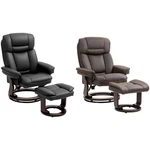 Homcom Pu Leather Recliner With Ottoman, Swivel Reclining Chair New. Price: $309.99.