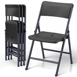 Black Folding Chairs 4 Pack, Outdoor Portable Plastic Foldable With Me... New. Price: $154.96.