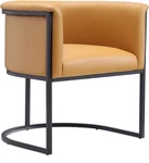 Saddle Bali Faux Leather Dining Chair, Modern Art Deco, Fully Assembled New. Price: $546.99.