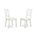 Set Of 2 Mid Century Modern Linen White Dining Chairs With X Back Design New. Price: $182.49.