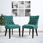 Modway Tufted Teal Upholstered Fabric Nailhead Trim Parsons Dining Side Chair New. Price: $153.75.