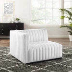 Modway Conjure Channel Tufted Upholstered Fabric Left-arm Chair In Black White New. Price: $803.00.