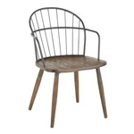 Lumisource Chair, Dark Walnut Wood/black Metal Ch-rileybnbk New. Price: $140.00.