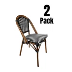 Chivari Armless French Bistro Patio Dining Chair 2 - Black & White Open. Price: $435.23.
