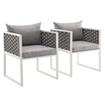 Modway Stance 17" Aluminum/fabric Patio Dining Armchair White/gray (set Of 2) New. Price: $749.69.