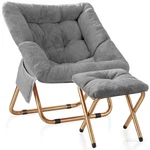 Kasunpul Comfy Saucer Chair, Foldable Living Room, Faux Fur, X-large Gray New. Price: $105.66.