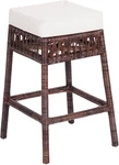 Bali 25.5" Bohemian Rattan Backless Counter Stool With White Cushion New. Price: $230.99.