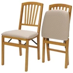 Meco Stakmore Wood Blush Fabric Upholstered Seat Folding Chair Set, Oak (2 Pack) New. Price: $145.09.