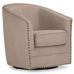 Baxton Studio Porter Swivel Accent Chair In Beige New. Price: $302.99.