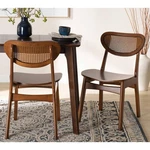 Baxton Studio Hesper Walnut Brown Dining Chairs Set Of 2 New. Price: $278.00.