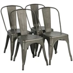 Classic Iron Metal Dining Chair Indoor Outdoor Stackable Coffee Set 4 New. Price: $116.99.