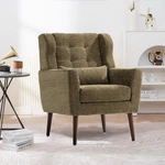 Olive Green Chenille Accent Chair With Pillow - Mid Century Lounge New. Price: $458.99.