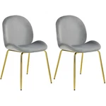 Costway Set Of 2 Velvet Accent Chairs Dining Side W/gold Metal Legs Grey New. Price: $129.99.