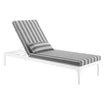 Modway Perspective Aluminum Patio Chaise Lounge Chair White And Striped Gray New. Price: $295.06.