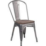 Flash Furniture Clear Metal Stackable Chair W/wood Seat XU-DG-TP001-WD-GG New. Price: $144.99.