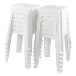 6/12-PACK 18.7 Inch Height Home Plastic Seat Stool Square Stackable Chair, White New. Price: $113.99.