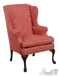 73032: Hancock & Moore Damask Upholstered Wing Chair Used. Price: $1095.00.