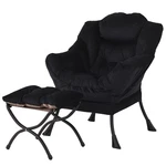 Lazy With Ottoman Modern Accent Armchair Footrest Black Welnow Armrests New. Price: $259.99.