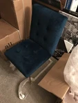 Deep Blue Teal Abbyson Fraser Velvet Dining Chairs (4 Only) Local Open. Price: $899.95.