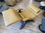 Human Touch Perfect Chair Manual Recliner Mocha Leather Dark Wood Base Open. Price: $1999.00.