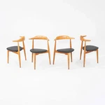 1950S Set Of Four Wegner For Fritz Hansen FH4103 Heart Stacking Chairs Used. Price: $6000.00.