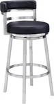 Modern Black Faux Leather Bar Stool With Stainless Steel Base - 30" Seat Height New. Price: $378.99.