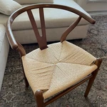 Poly And Bark Weave Modern Wooden Mid-century Dining Chair Hemp Seat Walnut Used. Price: $120.00.