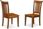 East West Furniture Poc-sbr-w Portland Slat Back Wood Seat Chairs, Set Of 2 New. Price: $176.29.