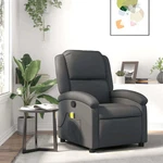 Massage Recliner Chair Grey Real Leather New. Price: $394.91.