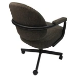 Maklaine Swivel Tilt Dining Caster Chair With Arms Brown Fabric On New. Price: $310.33.