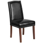 Flash Furniture Parsons Chair With Nail Heads In Black Leather New. Price: $201.99.