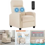 2 Point Massage Recliner Chair Textile Beige Lumbar Support Living Room Home New. Price: $300.99.