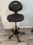 Bevco 07500B Polyurethane Task Chair, 19" To 26-3/4", No Arms, Black W/casters Used. Price: $125.00.