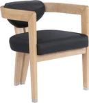 Carlyle Soft Black Vegan Leather Dining Chair With Chrome Accents New. Price: $572.99.