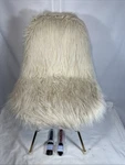 Linon Riley Faux Cream Color Fur Accent Chair W/gold Metal Legs 50 S-60 Modern Used. Price: $42.00.