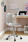 Urban Shop Clear Acrylic Accent With Metal Frame And Wheels Home Office Chair New. Price: $99.99.