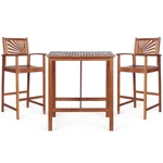 Patiojoy 3-PIECE Dining Table Set Acacia Wooden & Chair For Outdoor New. Price: $194.99.