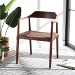 Safavieh Munro Leather Woven Accent Chair Walnut /cognac New. Price: $268.99.