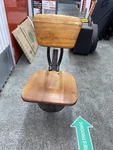 Vtg Primitive Shop Stool High Back Wood Chair Industrial Dining Mfg Rare 1800 Used. Price: $249.00.