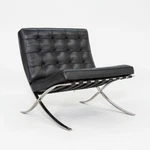 1987 Mies Van Der Rohe For Knoll Barcelona Lounge Chair In Black Leather & Steel Used. Price: $5000.00.