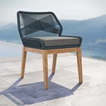 Modway Wellspring Outdoor Patio Teak Wood Dining Chair Blue Graphite New. Price: $387.50.