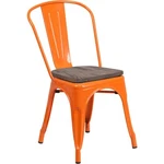 Flash Furniture Orange Metal Stackable Chair With Wood Seat CH-31230-OR-WD-GG New. Price: $139.99.