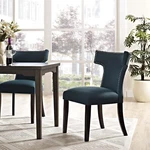 Modway Curve Upholstered Fabric Dining Chair With Nailhead Trim Azure New. Price: $141.25.