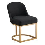 Leick Home Barrelback 31" Metal & Linen Dining Chair Gold/black (set Of 2) New. Price: $416.45.