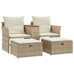 Garden Sofa 2-SEATER With Stools Grey Or Beige Poly Rattan Vidaxl New. Price: $240.99.