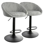 Elama 2 Piece Cloth Adjustable Bar Stool Set In Gray With Black Base New. Price: $188.54.