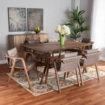 Baxton Studio Marcena Gray Leather-like 7-PIECE Dining Set New. Price: $1576.00.