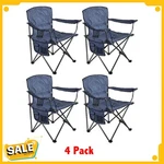 Four Seasons Courtyard Oversized Padded Seat Folding Arm Chairs, 4 Pack, Blue New. Price: $39.99.