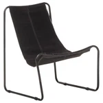 Modern Vintage Relaxing Accent Chair Black Genuine Leather Powdercoated Iron Usa New. Price: $203.58.